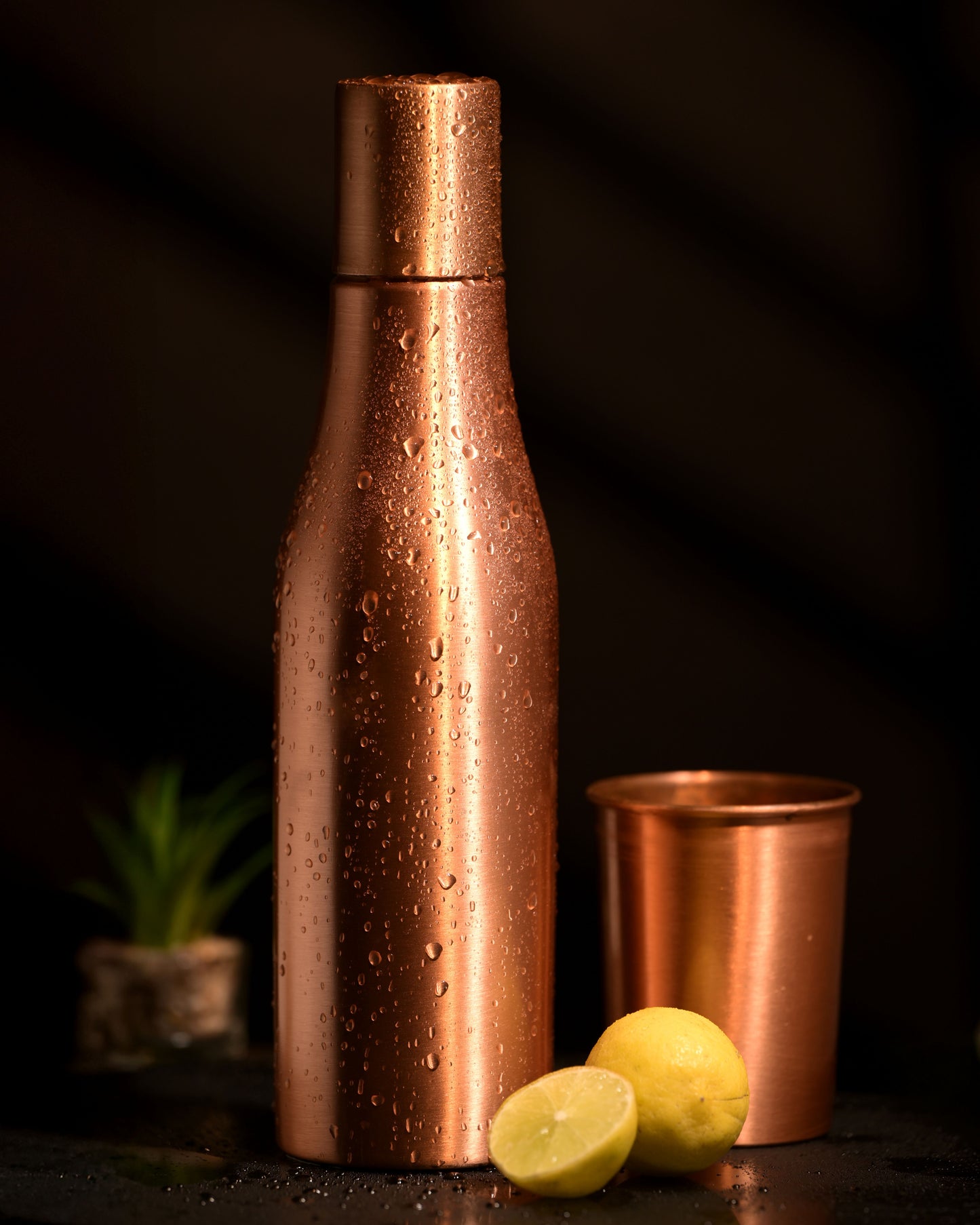 Wine Bottle Shaped Copper Water Bottle - 950 ml BPA Free- Join Free and Leak Proof