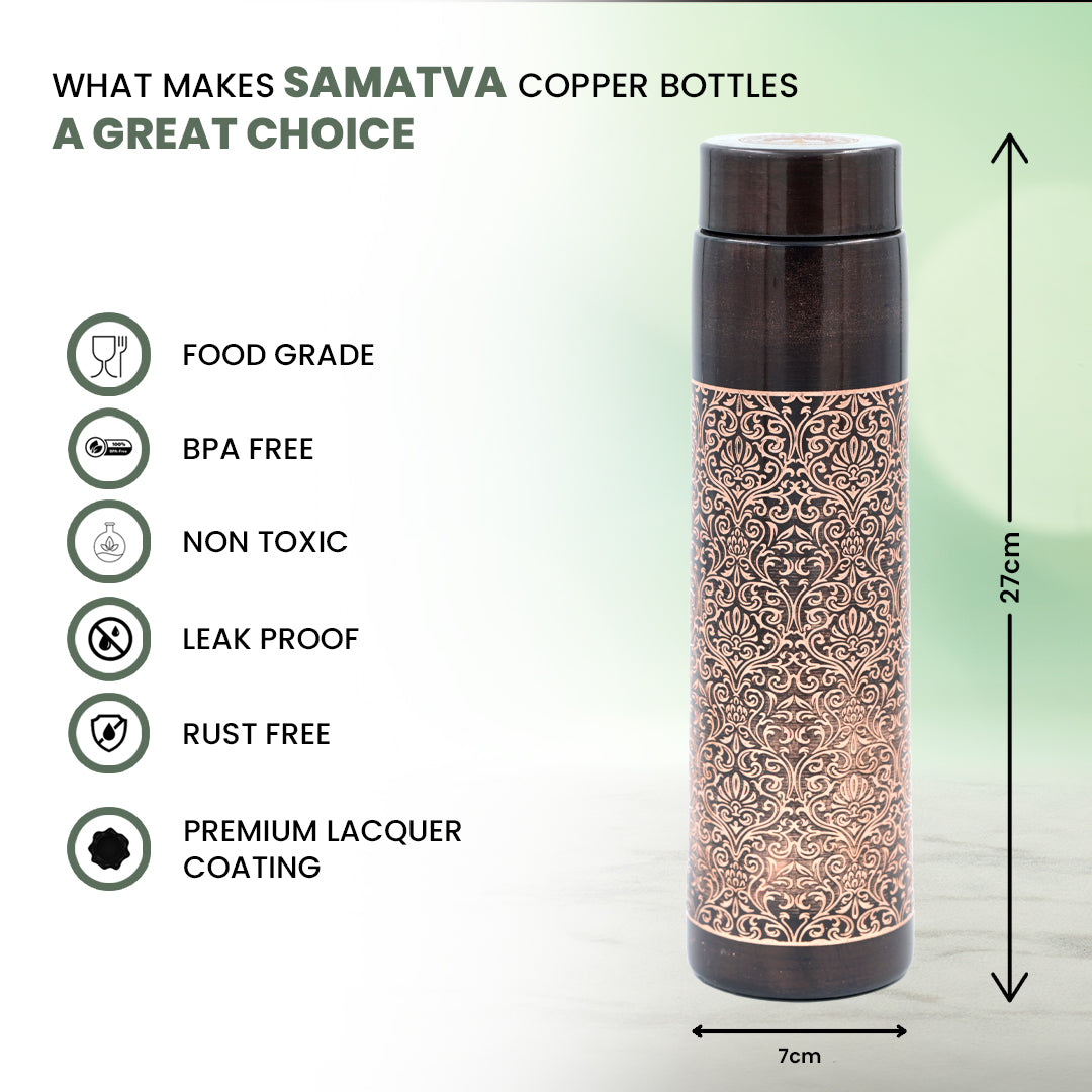 "Kalakriti" Antique Copper Water Bottle - 950 ml BPA Free- Join Free and Leak Proof (Copy)