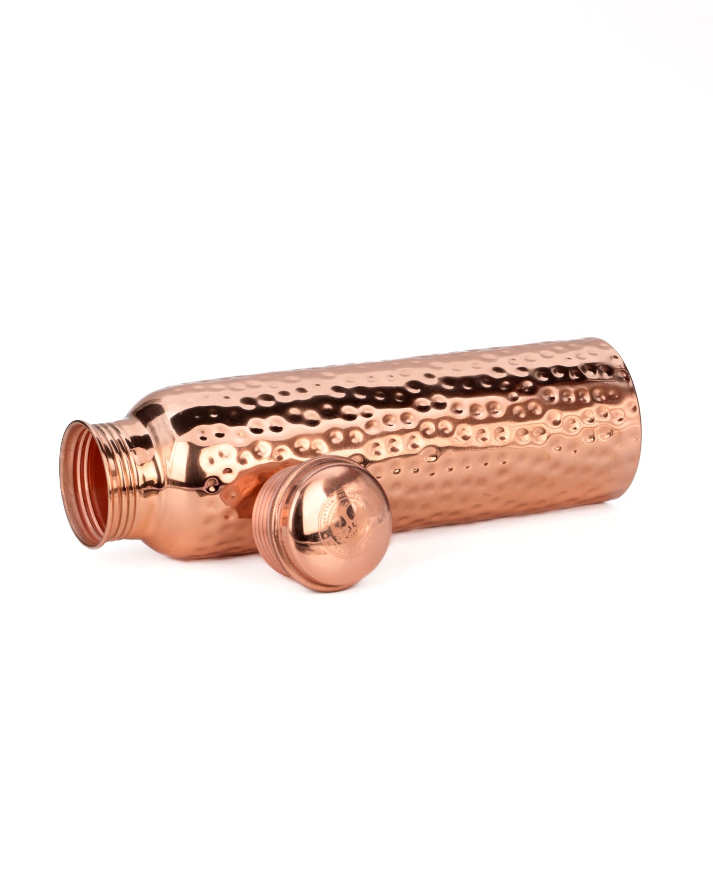 "Prithvi" Hammered Copper Water Bottle - 950 ml BPA Free- Join Free and Leak Proof