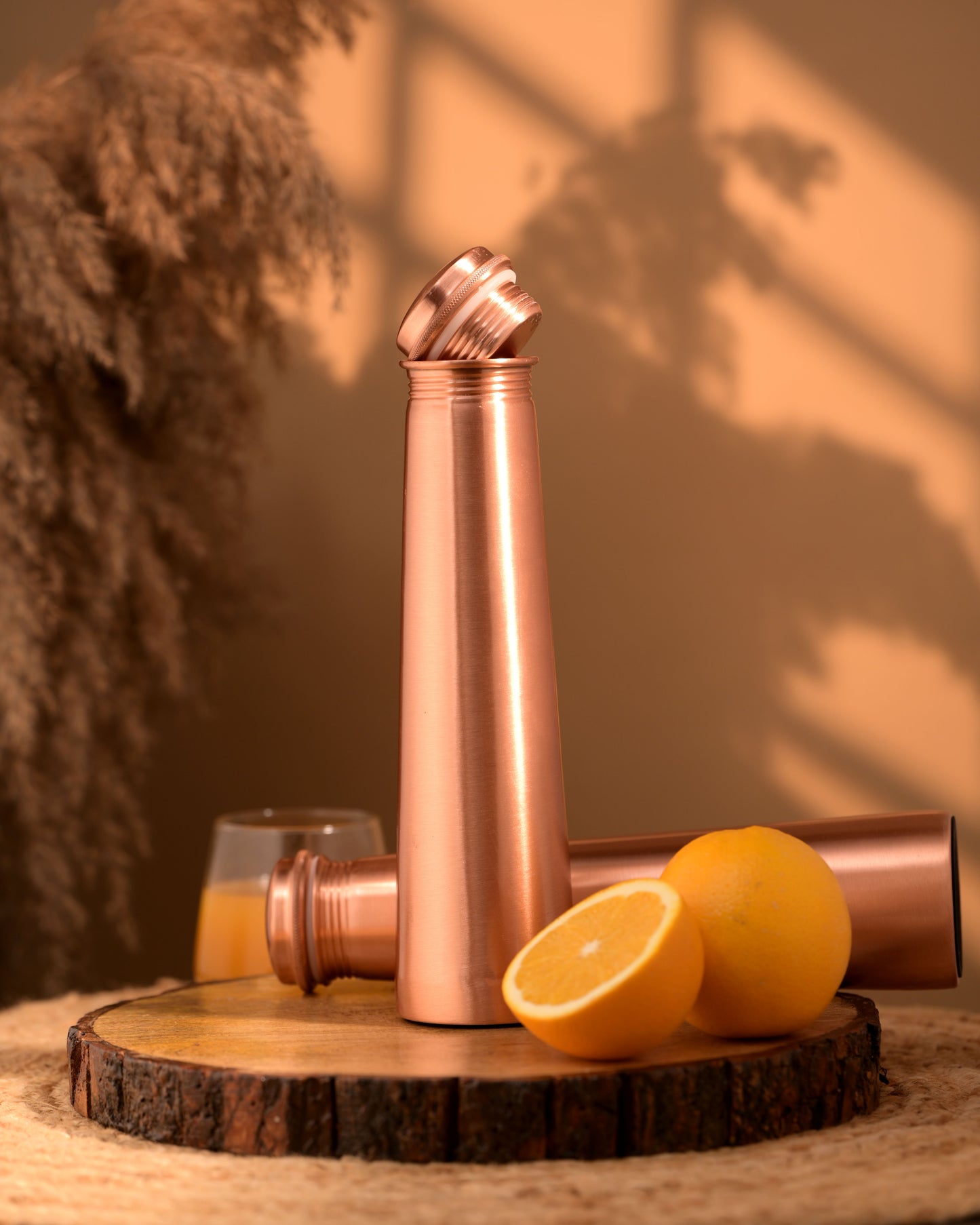 "Tamra" Tower Copper Water Bottle - 950 ml BPA Free- Join Free and Leak Proof