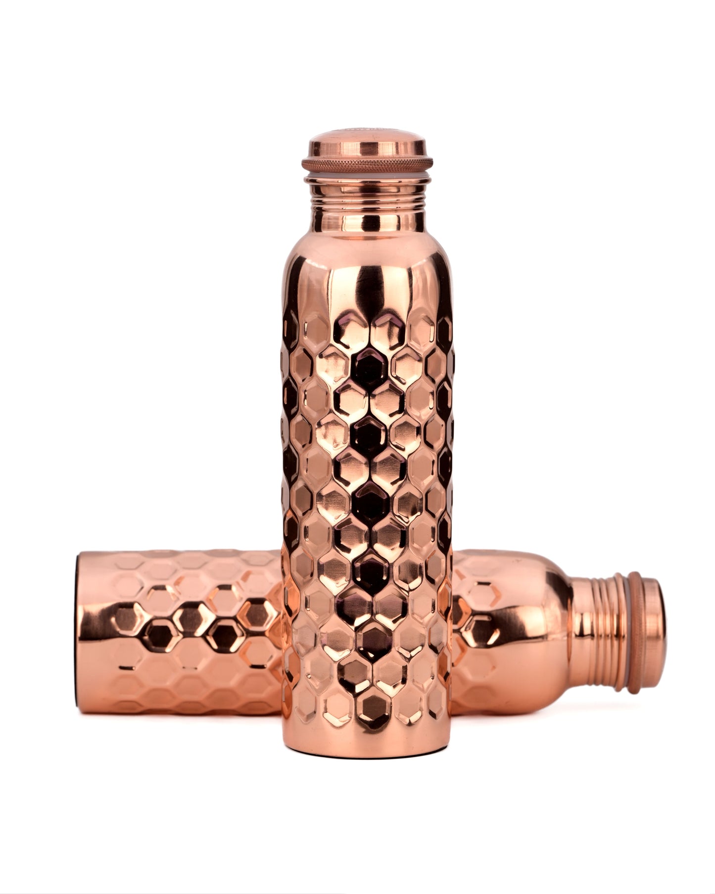 "Ratna" Diamond Copper Water Bottle - 950 ml BPA Free- Join Free and Leak Proof