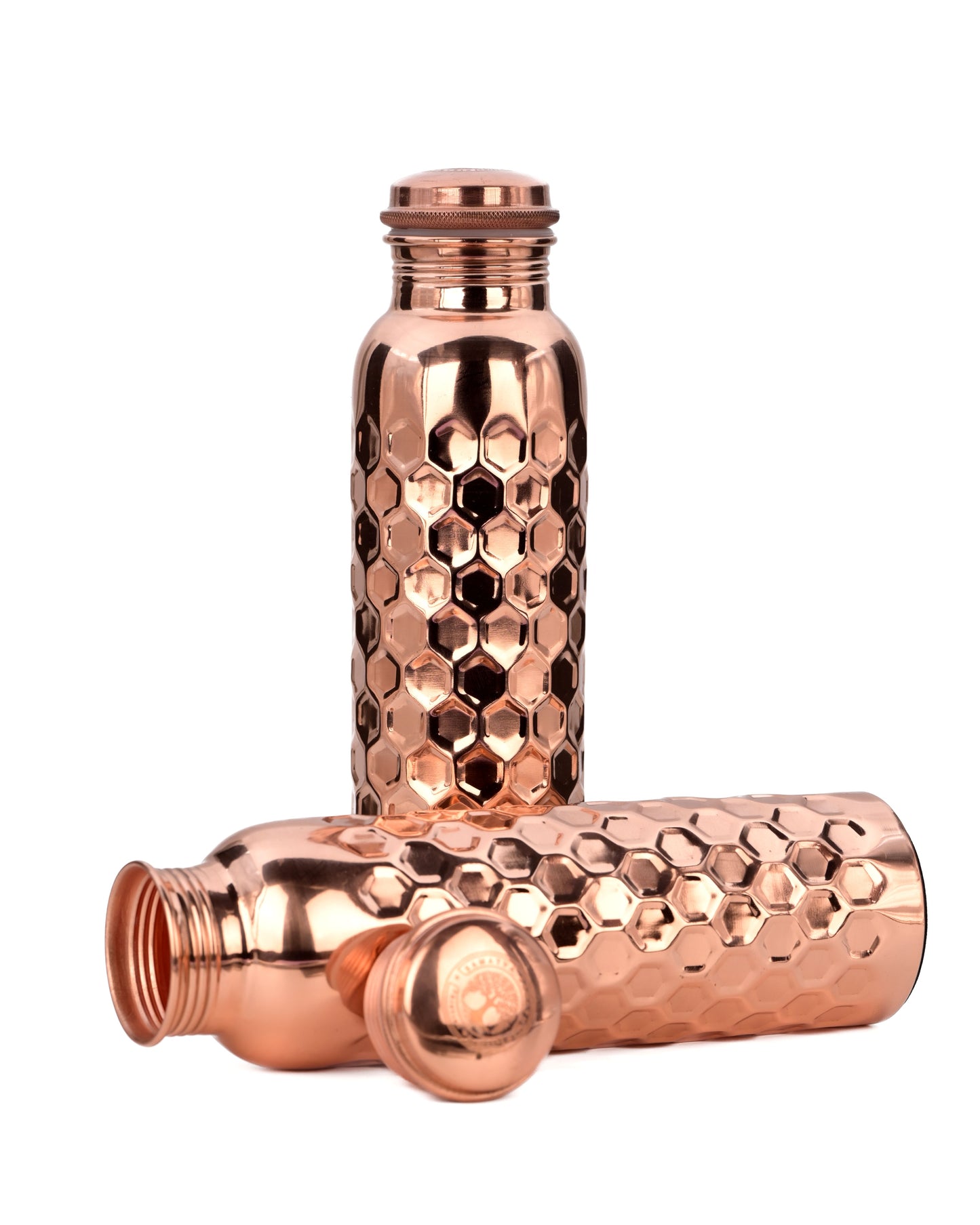 "Ratna" Diamond Copper Water Bottle - 950 ml BPA Free- Join Free and Leak Proof