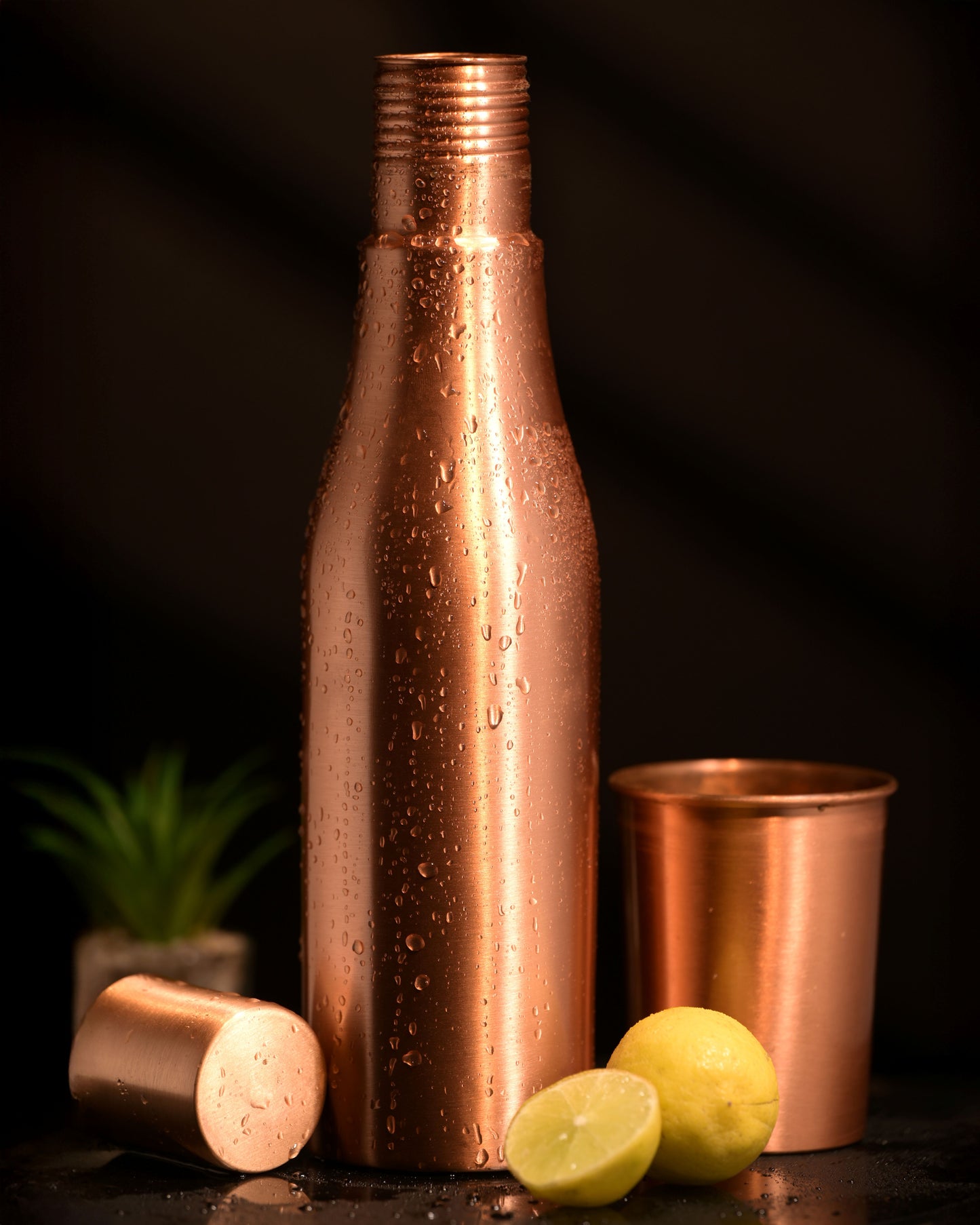 Wine Bottle Shaped Copper Water Bottle - 950 ml BPA Free- Join Free and Leak Proof