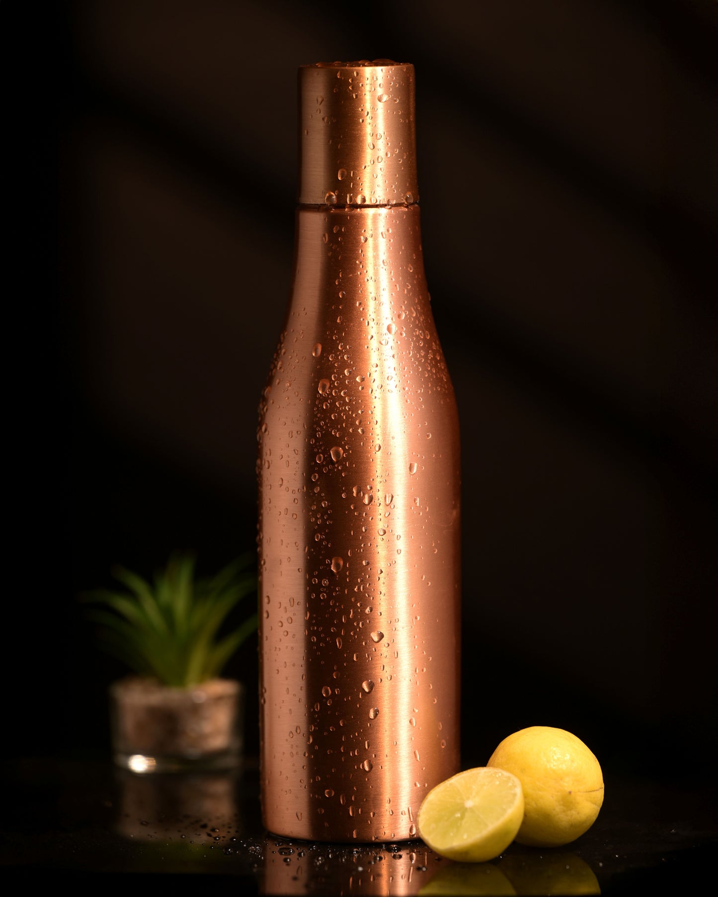 Wine Bottle Shaped Copper Water Bottle - 950 ml BPA Free- Join Free and Leak Proof