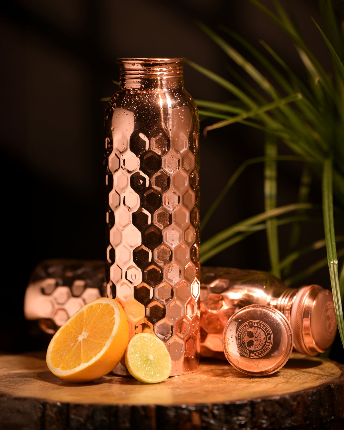 "Ratna" Diamond Copper Water Bottle - 950 ml BPA Free- Join Free and Leak Proof
