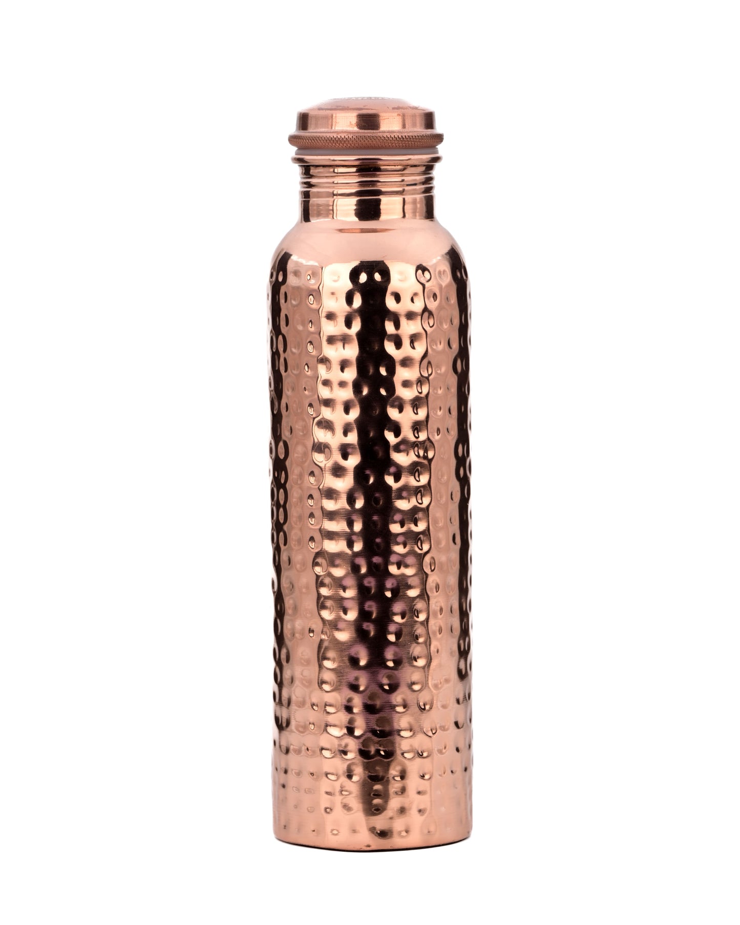"Prithvi" Hammered Copper Water Bottle - 950 ml BPA Free- Join Free and Leak Proof