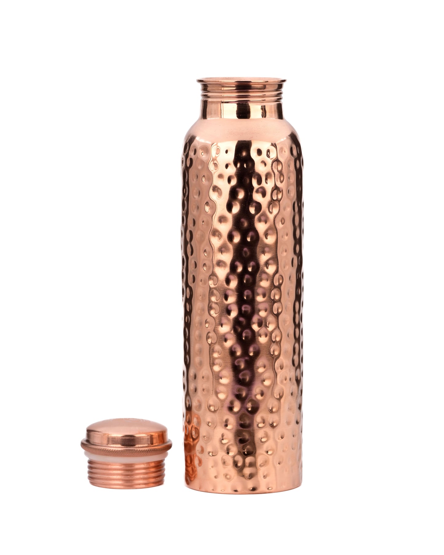 "Prithvi" Hammered Copper Water Bottle - 950 ml BPA Free- Join Free and Leak Proof