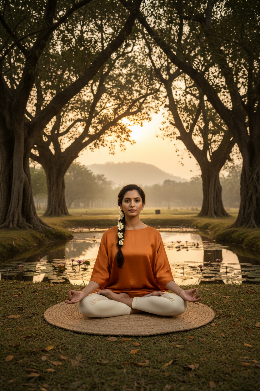 Indian Woman Doing Yoga
